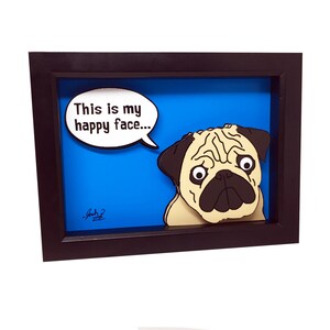 Pug Art Print Pug Gift Pug Wall Art 3D Art Dog Lover Gift Dog Gift Dog Decor Pug Decor Pug Print Pet Art Dog Art Dog Decor Pug Lover Gift image 3