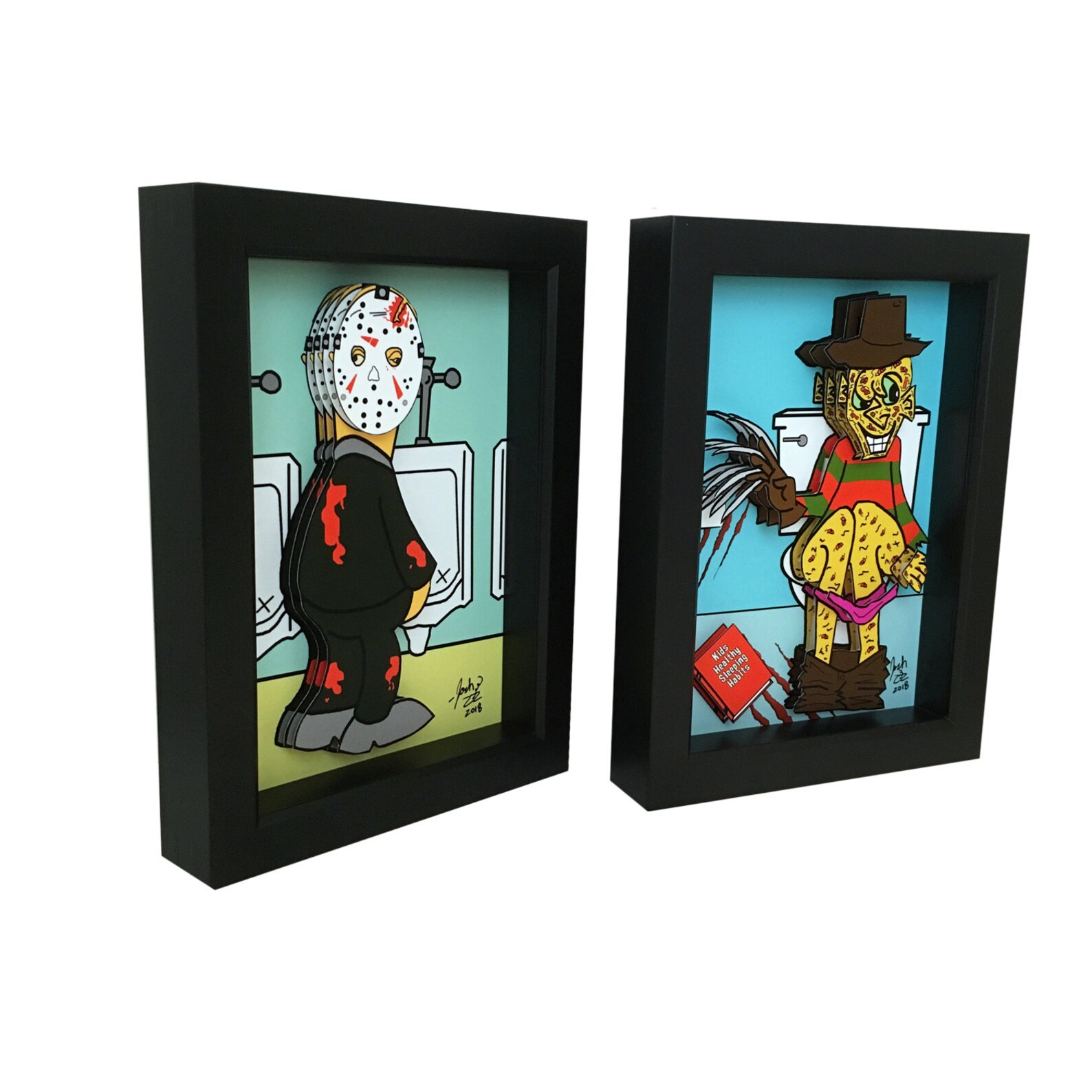 Horror Bathroom Decor Fun Bathroom Art 3D Art Jason Voorhees Etsy