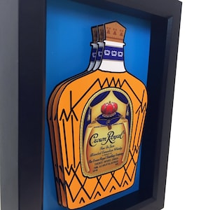 Crown Royal Bottle 3D Art: Bar Decor, Kitchen Sign