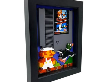 Super Mario Bros. & Duck Hunt 3D NES Art: Framed 8-Bit Print