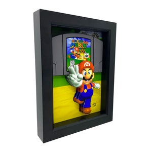 Super Mario 64 Art Nintendo 64 Games 3D Art Nintendo Art Super Mario Art Video Game Decor Video Game Art Game Room Decor Nes Art 8 Bit Art