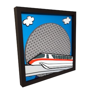 Disney Epcot Spaceship Earth Inspired 3D Art Disney Monorail Art Spaceship Earth Poster Disney Decor Epcot Art Disney Prints Epcot Print