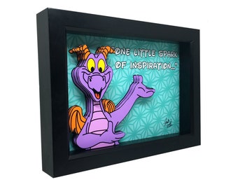 Figment Disney 3D Art, Epcot Shadow Box Frame
