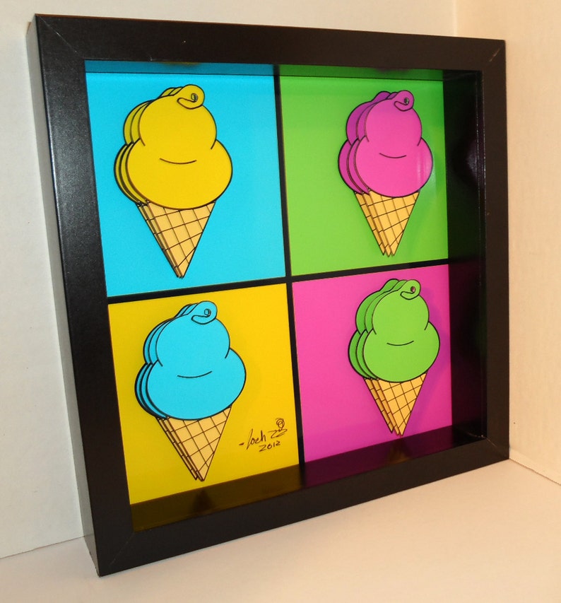 Ice Cream Art Kitchen Decor 3D Art Andy Warhol Etsy