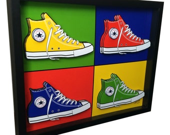 Converse Chuck Taylor Sneakers Basketball Shoes 3D Pop Art Vintage