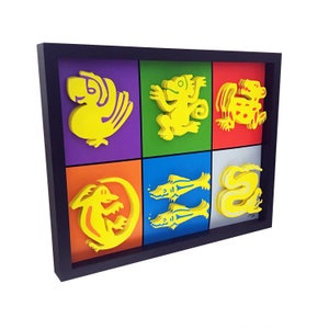 Legends of the Hidden Temple 3D Art: Framed Nickelodeon Show Icons