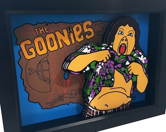 Goonies Poster 3D Art Chunk Truffle Shuffle One Eyed Willy The Goonies Map 3D Pop Art Print