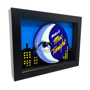 Mac Tonight 3D Art: 1980s McDonald's Pop Art in Shadow Box Frame
