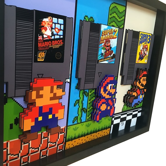 Super Mario Bros 3D Pixel Art - Framed Nintendo NES Art (11x14) - Etsy