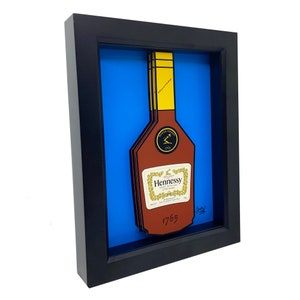 Hennessy Bottle 3D Pop Art: Framed Liquor Decor