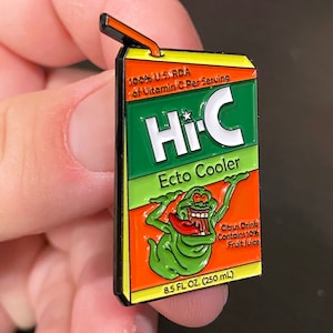 Ecto Cooler Enamel Pin: Ghostbusters Slimer 1980s Decor