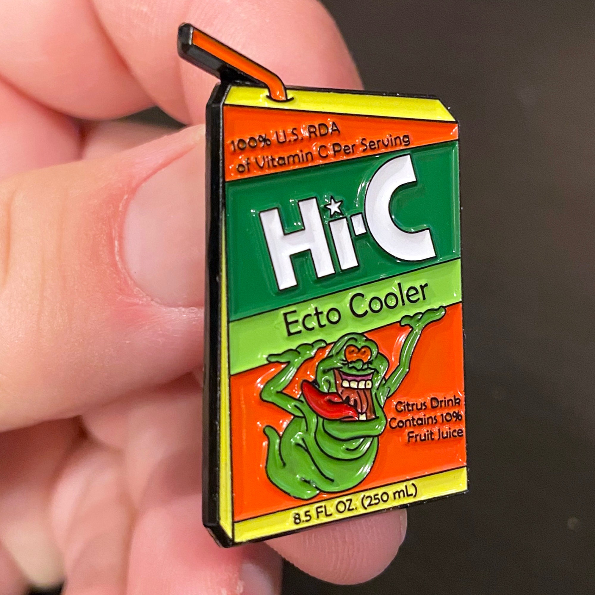 Ecto Cooler Enamel Pin: Ghostbusters Slimer 1980s Decor