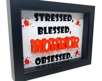 Horror Gifts Horror Art Inspirational Quotes 3D Art Inspirational Signs Decor Horror Sign Horror Decor Horror Wall Decor Horror Wall Art