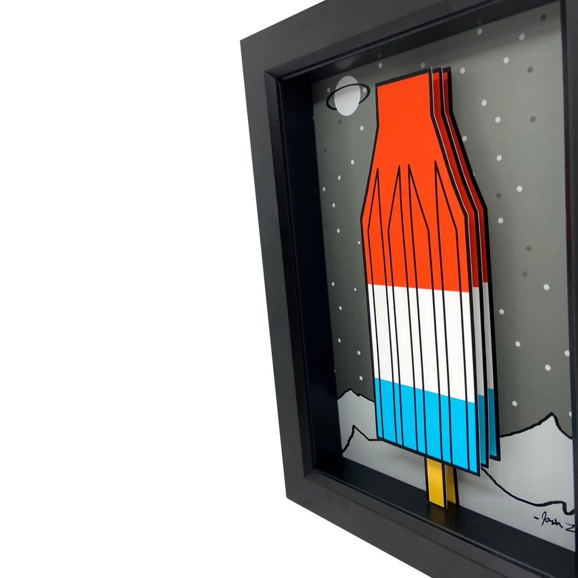 Rocket Pop 3D Art Rocket Popsicle Art Spaceship Art Print Sci Etsy