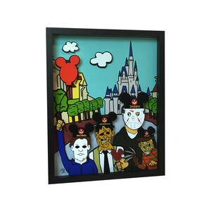 Disney World Horror Art Print: Freddy, Jason, Michael, Leatherface (11x14 Framed) image 4