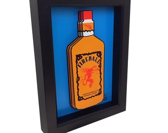 Fireball Whiskey 3D Pop Art Liquor Bottle Whisky