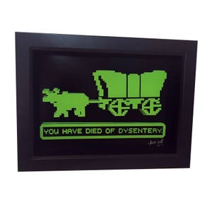 Oregon Trail You Have Died of Dysentery Retro Video Game Art 3D Art Print Video Game Decor image 5