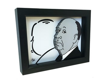 Alfred Hitchcock 3D Art: Framed Movie Poster, Signed
