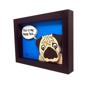 Pug Art Print Pug Gift Pug Wall Art 3D Art Dog Lover Gift Dog Gift Dog Decor Pug Decor Pug Print Pet Art Dog Art Dog Decor Pug Lover Gift image 4