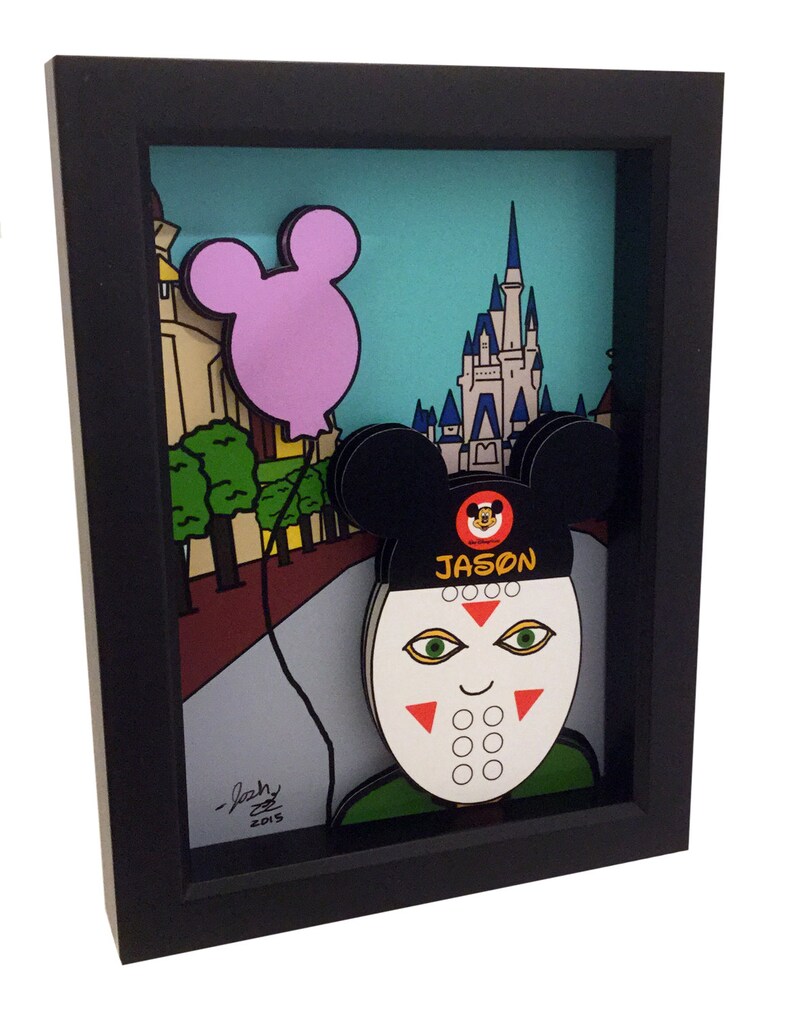 Friday the 13th Jason Voorhees at Walt Disney World Jason 3D Art Friday the 13th Print Friday the 13th Art Disney Decor Mickey Balloon Art image 1