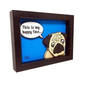 Pug Art Print Pug Gift Pug Wall Art 3D Art Dog Lover Gift Dog Gift Dog Decor Pug Decor Pug Print Pet Art Dog Art Dog Decor Pug Lover Gift