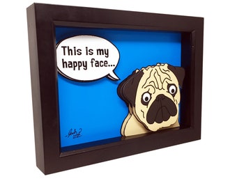 Pug Art Print Pug Gift Pug Wall Art 3D Art Dog Lover Gift Dog Gift Dog Decor Pug Decor Pug Print Pet Art Dog Art Dog Decor Pug Lover Gift
