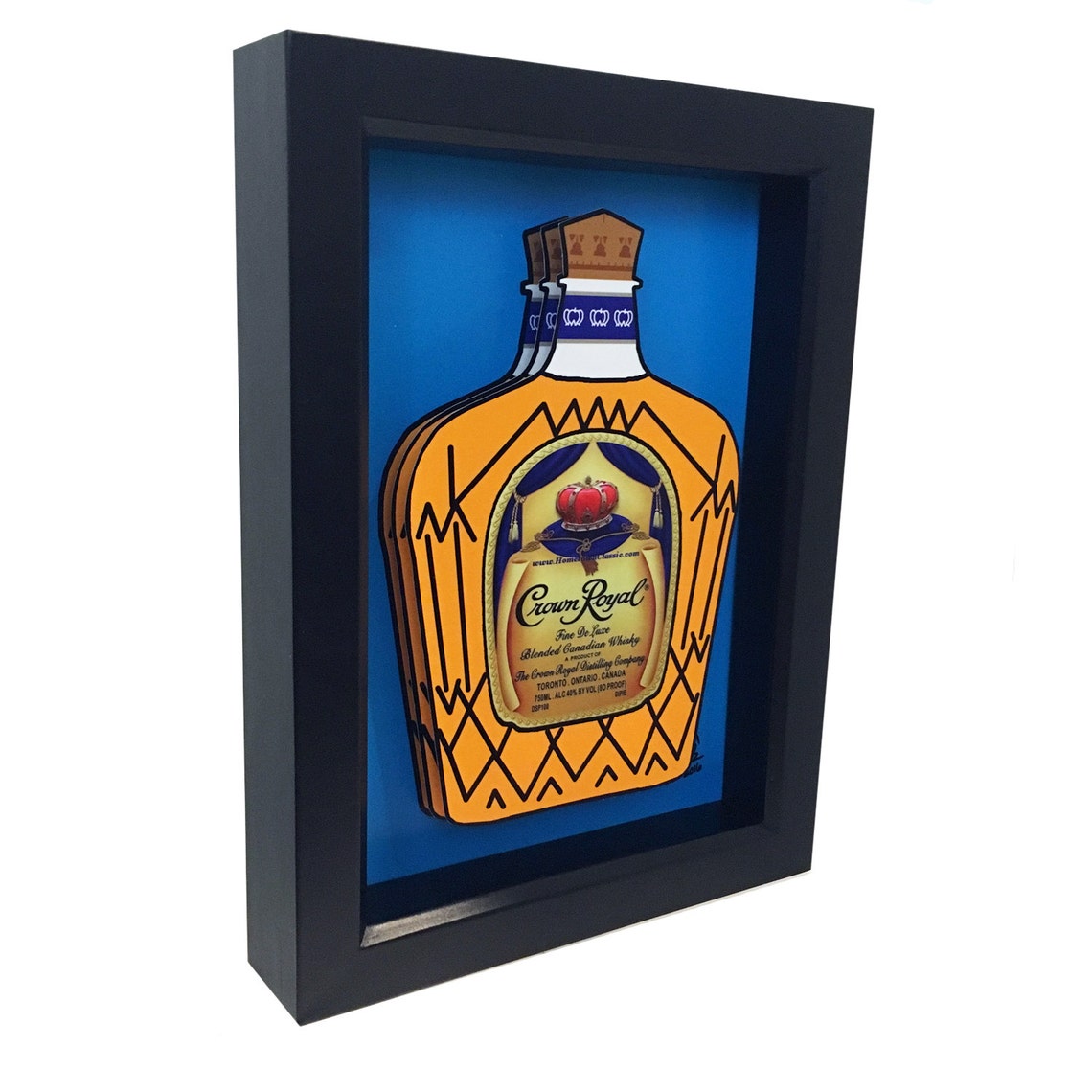 Crown Royal Liquor Bottle Art Print 3D Art Bar Decor Fun Etsy