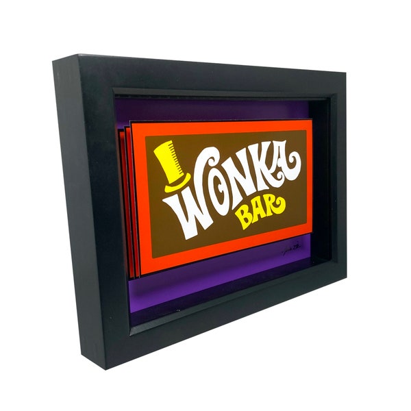 Willy Wonka Print Willy Wonka Art Wonka Bar Print Wonka Bar Art 3D Art Charlie and the Chocolate Factory Poster Fun Kitchen Decor Print