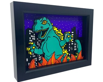 Godzilla Art Print Godzilla Artwork 3D Art Horror Print Godzilla Print Godzilla Movie Kaiju Art Japan Art Print Monster Art Monster Print