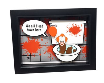 It Movie Art It Stephen King Art Print Pennywise Clown Art Bathroom Wall Decor 3D Art Print Horror Art Bathroom Decor Horror Decor Art Print