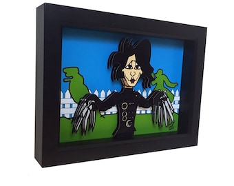 Edward Scissorhands 3D Pop Art: Framed Movie Poster, Signed
