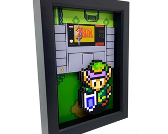 Zelda 3D Framed Art: A Link to the Past, Super Nintendo SNES Gamer Gift