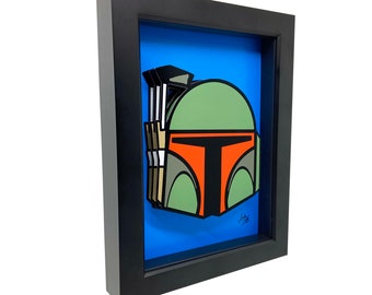 Boba Fett Helmet 3D Art Star Wars Art Boba Fett Art Star Wars Print Boba Fett Print Boba Fett Wall Art Star Wars Decor Jedi Art Mandalorian