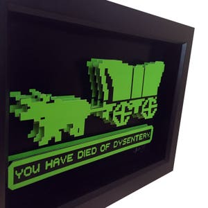 Oregon Trail You Have Died of Dysentery Retro Video Game Art 3D Art Print Video Game Decor image 2