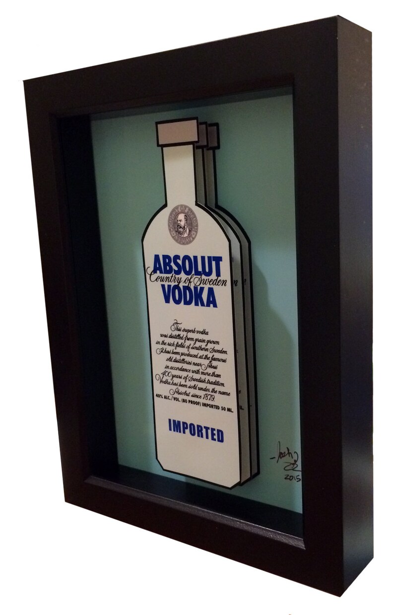 Absolut Vodka Bottle 3D Art Bar Decor Kitchen Decor Wall Art Etsy