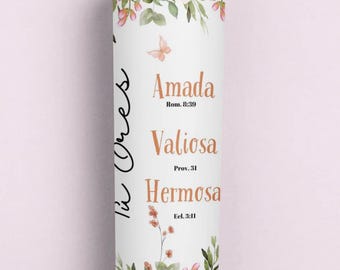 Eres Amada Tumbler, Regalo Cristiano Mujer, Vaso de Fe y Amor de Dios