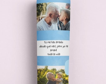 Personalized Grandpa Photo Tumbler, Custom Message Stainless Steel Cup (20oz)