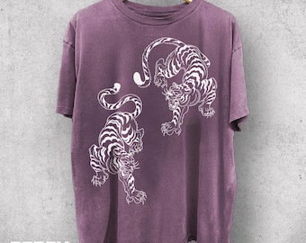 Retro Tiger Graphic Tee, Comfort Colors Vintage Washed T-Shirt