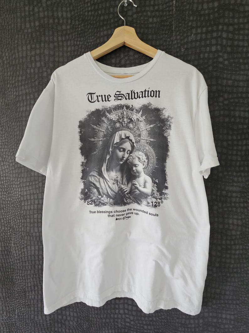 Vintage Virgin Mary Tee: Catholic Streetwear Shirt image 4