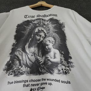 Vintage Virgin Mary Tee: Catholic Streetwear Shirt image 5