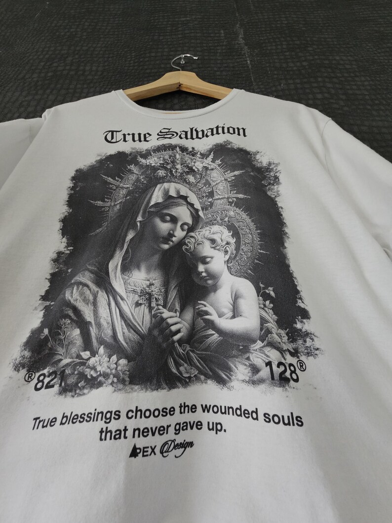 Vintage Virgin Mary Tee: Catholic Streetwear Shirt image 5
