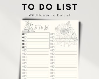 Supernote A5/A5X Template - To Do List - Wildflowers