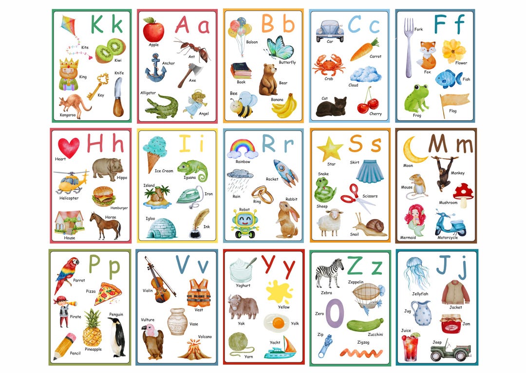 Large Alphabet Cards for Classroom | ABC Flaschcards | Educational