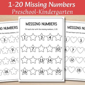 Saknade tal 1-20 | Matteövningsblad för tidiga elever | Matematikövning för årskurs 1 och förskola | Fyll i luckorna-aktivitet