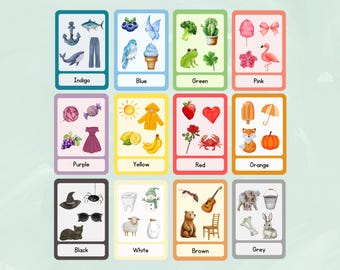 Printable Color Flashcards for Kids | Montessori Learning Colors Cards | Preschool Classroom Decor | Colors for Toddlers