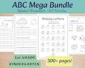 ABC Worksheets Bundle for Kids | Alphabet Tracing & Letter Activities | Preschool Kindergarten Printable | 300+ Pages | Homeschool Pack