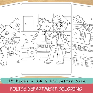 Police Coloring Book for Kids: 15 Printable Pages (A4/US Letter PDF Download