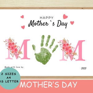 Muttertagskarte - Aquarell Design zum Ausdrucken - Mit Liebe hergestellt - Digitaler Download- Sofortiger Download - US Letter,A4