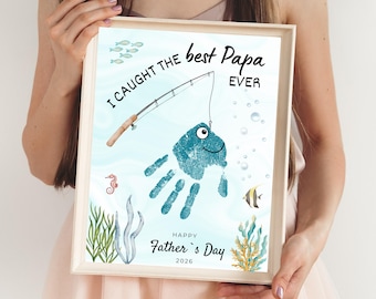 Papa Handprint Craft Printable, Father’s Day Gift From Kids, DIY Papa Keepsake, Toddler Handprint Art, Preschool Craft, Instant Download