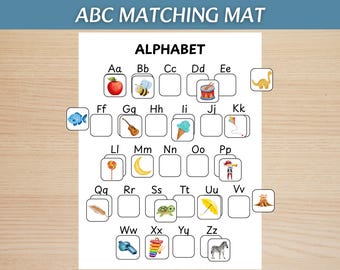 Alphabet Matching Activity Printable | ABC Learning Worksheet | Montessori Preschool Activity | Letter Recognition Game | Toddler Busy Book